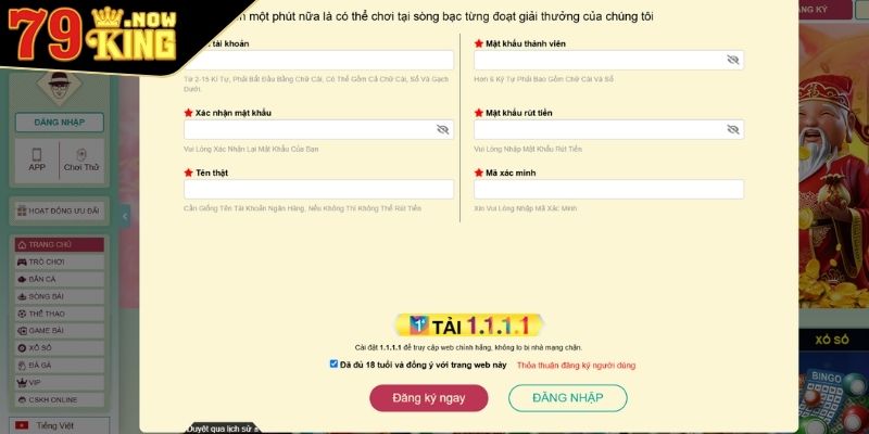 Đăng ký 79King 2 Điểm danh các phương thức đăng ký chính