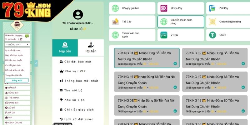 Nạp và rút tiền 79King 1 Vì sao nên lựa chọn nạp và rút tiền 79King?